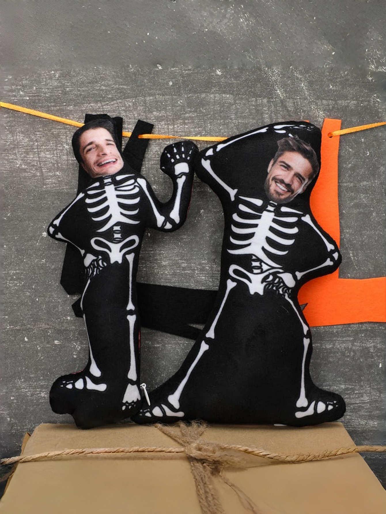 Custom Halloween Skeleton Photo Pillow